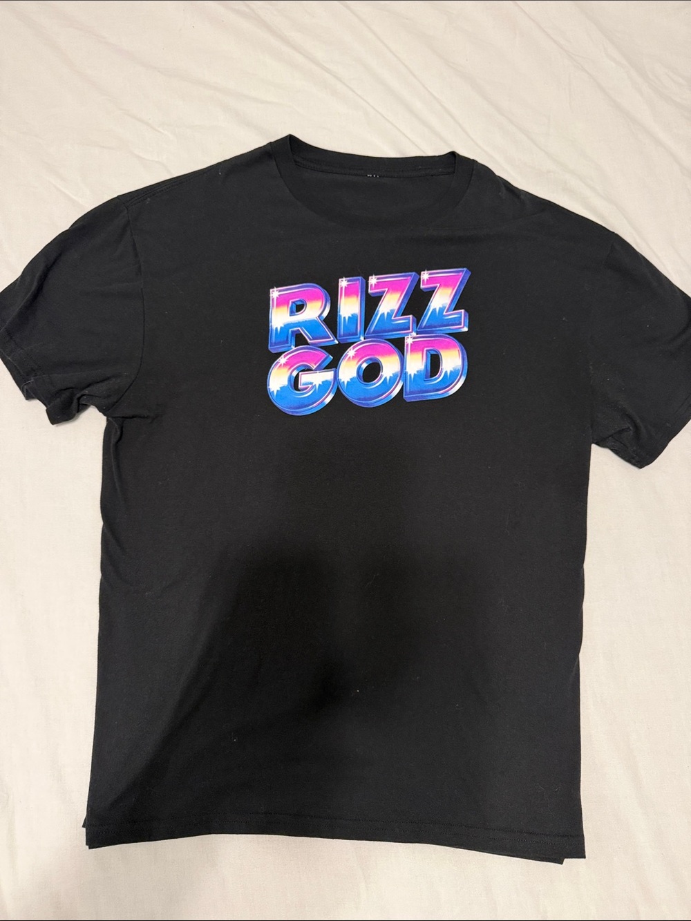 RIZZ GOD Black Graphic Short Sleeve Tee